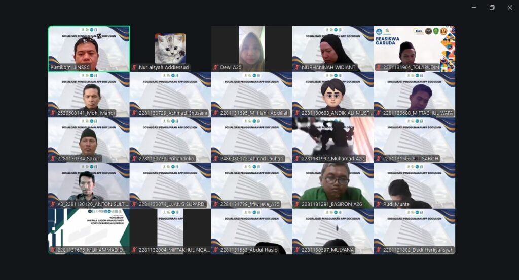 Dosen dan Mahasiswa PJJ S2 PAI Ikuti Sosialisasi Pemanfaatan Aplikasi DocuSign