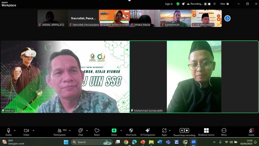 Kaprodi PJJ S2 PAI Jadi Narasumber Webinar Nasional FORKOM ASN Jabar