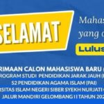 Pengumuman Penetapan Calon Mahasiswa Lulus Seleksi PCMB Prodi PJJ S2 PAI Gelombang 2